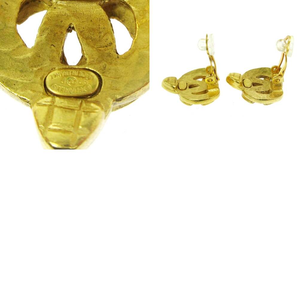 Chanel Metal Vintage CC Heart Clip-on Earrings Gold - Picture 3 of 3